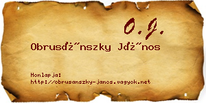 Obrusánszky János névjegykártya