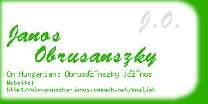 janos obrusanszky business card
